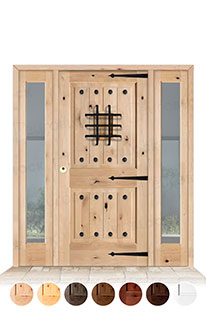 Puerta con Dos Fijos Serie 3100 de Exterior en Madera Maciza