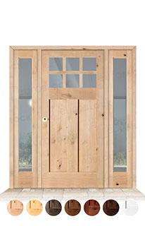 Puerta con Dos Fijos Serie 4100-V6 de Exterior en Madera Maciza