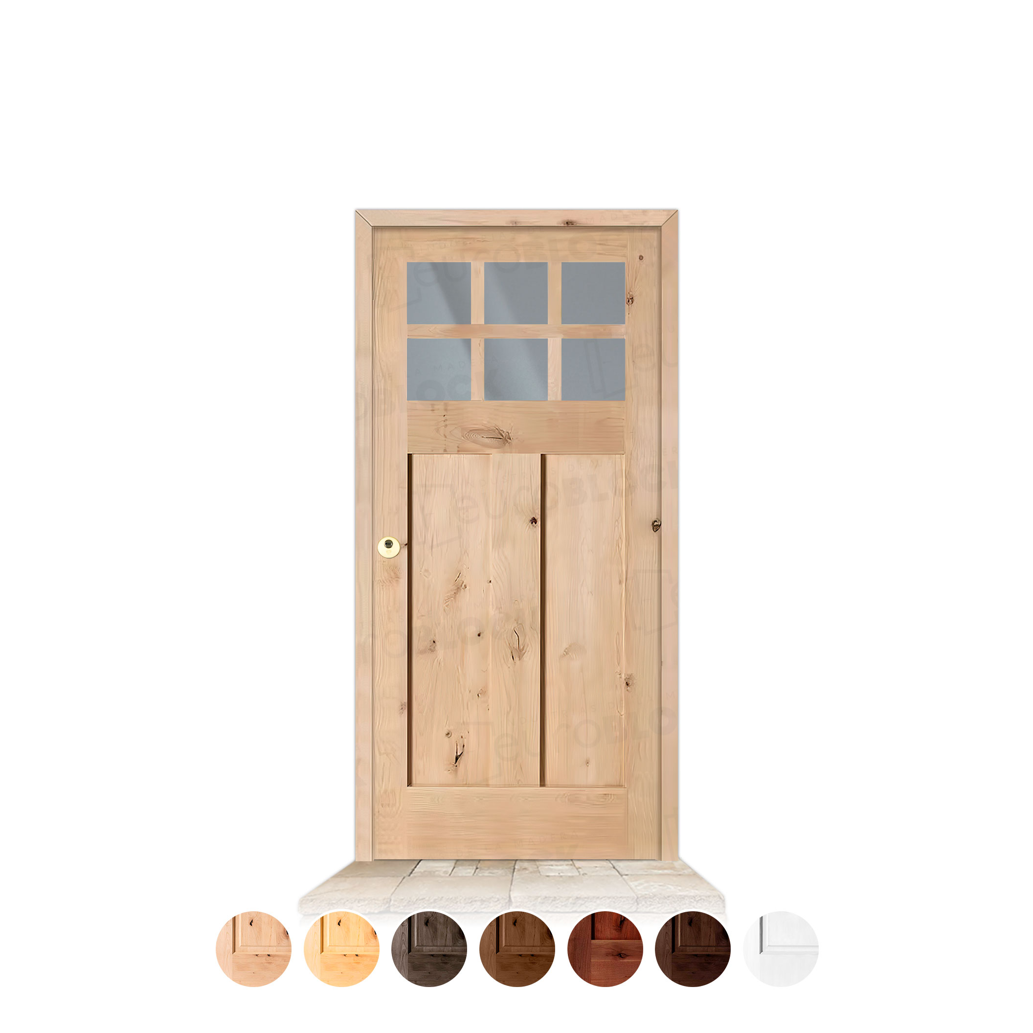 Puerta Serie 4100-V6 de Exterior en Madera Maciza