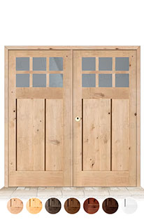 Puerta Doble Serie 4100-V6 de Exterior en Madera Maciza
