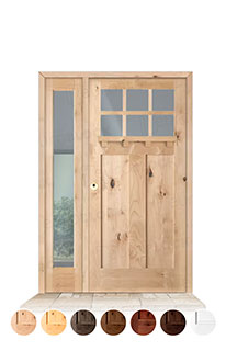 Puerta con Fijo Lateral Serie 4100-T-V6 de Exterior en Madera Maciza