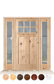 Puerta con Dos Fijos Serie 4100-T-V6 de Exterior en Madera Maciza