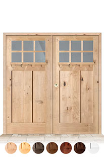 Puerta Doble Serie 4100-T-V6 de Exterior en Madera Maciza