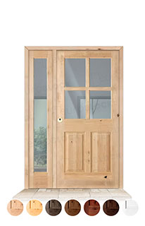 Puerta con Fijo Lateral Serie 5100 de Exterior en Madera Maciza