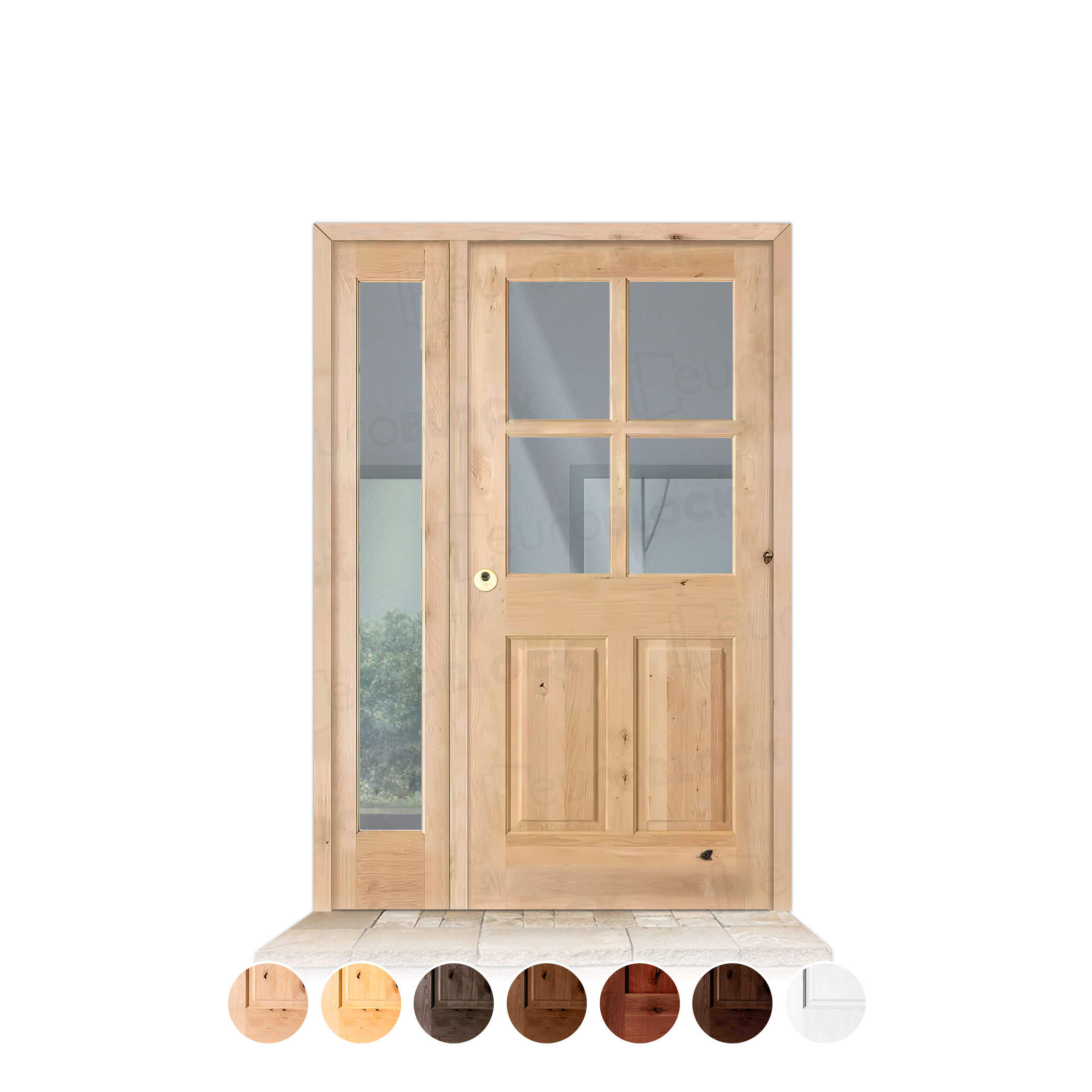 Puerta con Fijo Lateral Serie 5100 de Exterior en Madera Maciza
