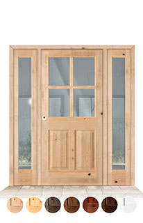 Puerta con Dos Fijos Serie 5100 de Exterior en Madera Maciza