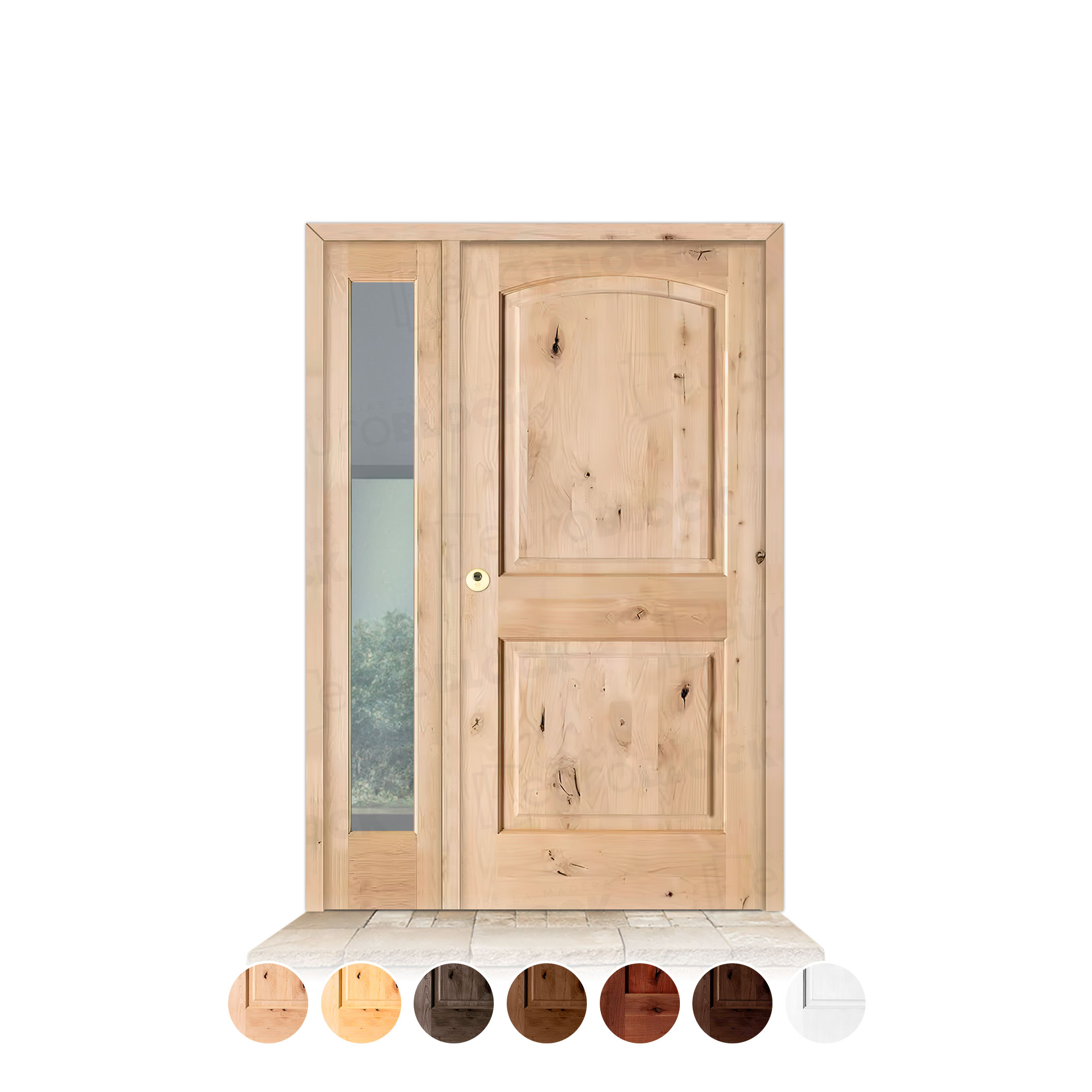 Puerta con Fijo Lateral Serie 6100 de Exterior en Madera Maciza