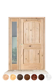Puerta con Fijo Lateral Serie 7100 de Exterior en Madera Maciza