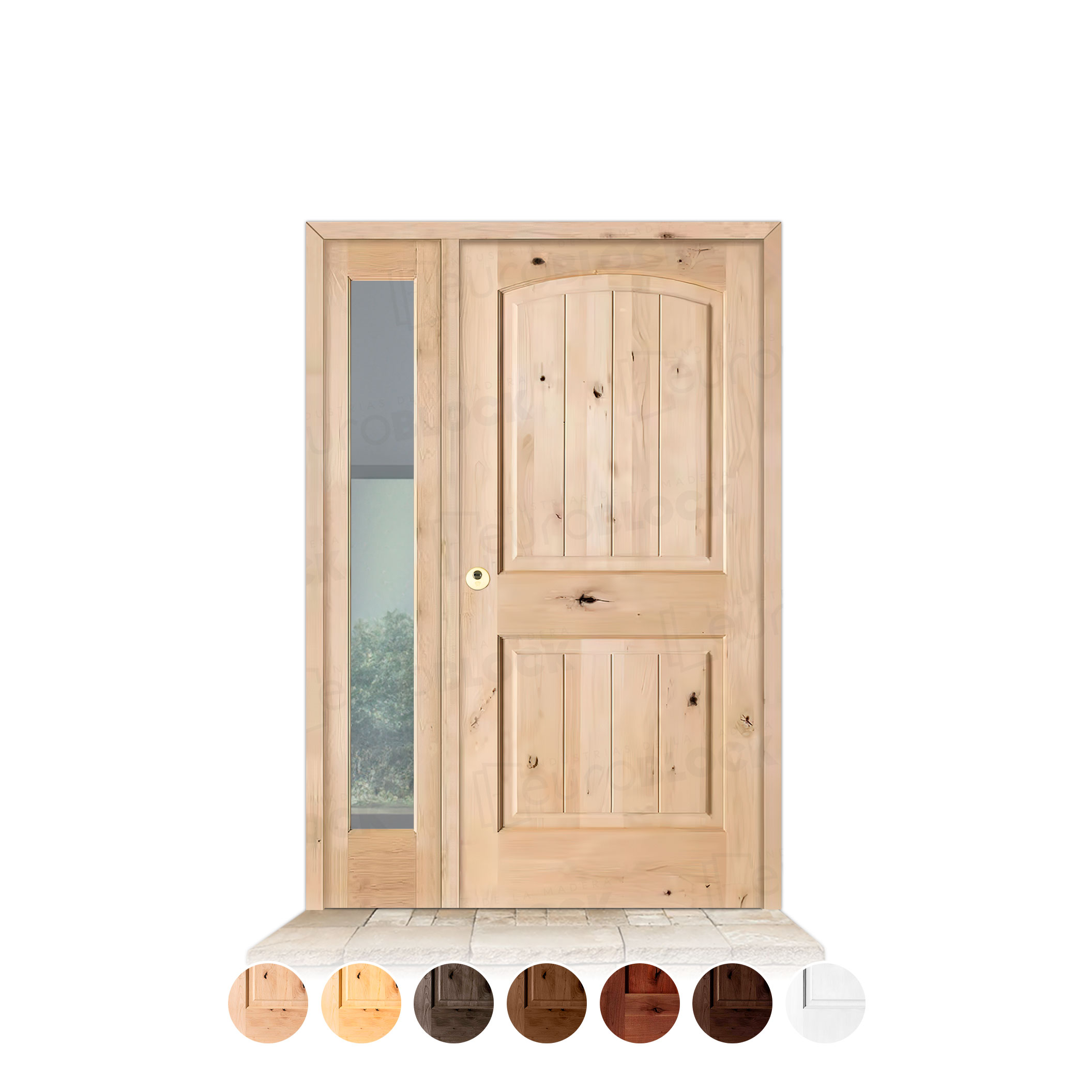 Puerta con Fijo Lateral Serie 7100 de Exterior en Madera Maciza