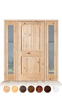 Puerta con Dos Fijos Serie 7100 de Exterior en Madera Maciza