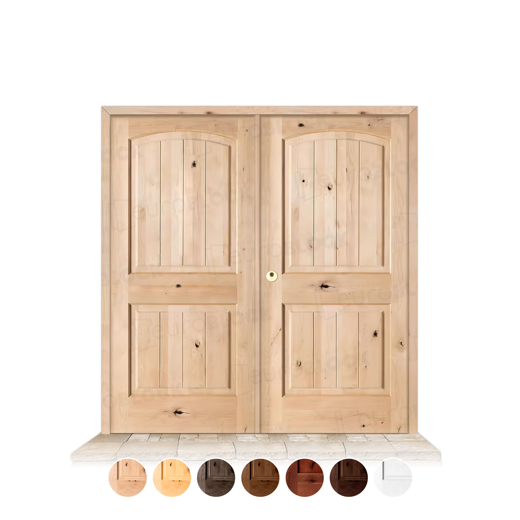 Puerta Doble Serie 7100 de Exterior en Madera Maciza