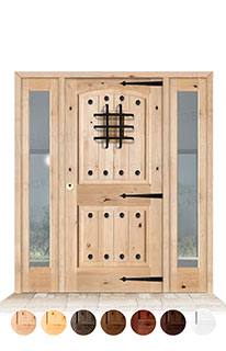 Puerta con Dos Fijos Serie 8100 de Exterior en Madera Maciza