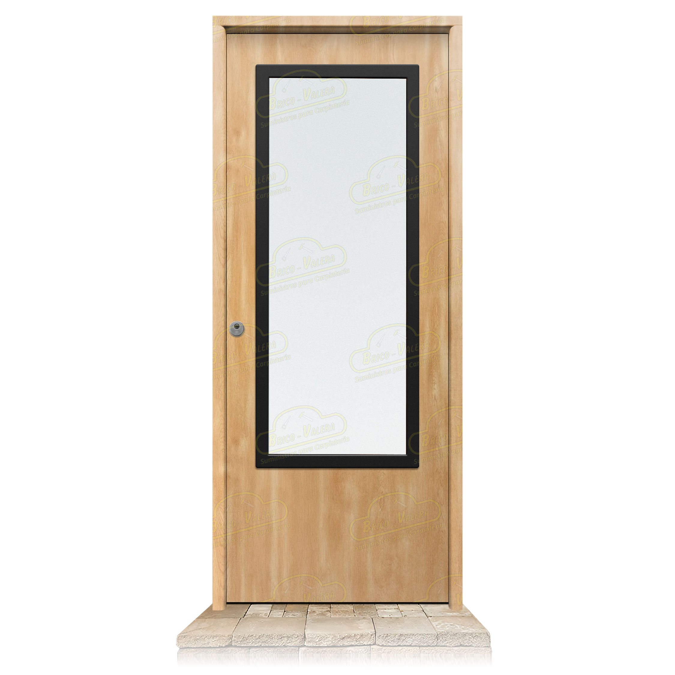 Puerta Galvanizada 1110-CR Cristal Una Cara Roble Saga 100