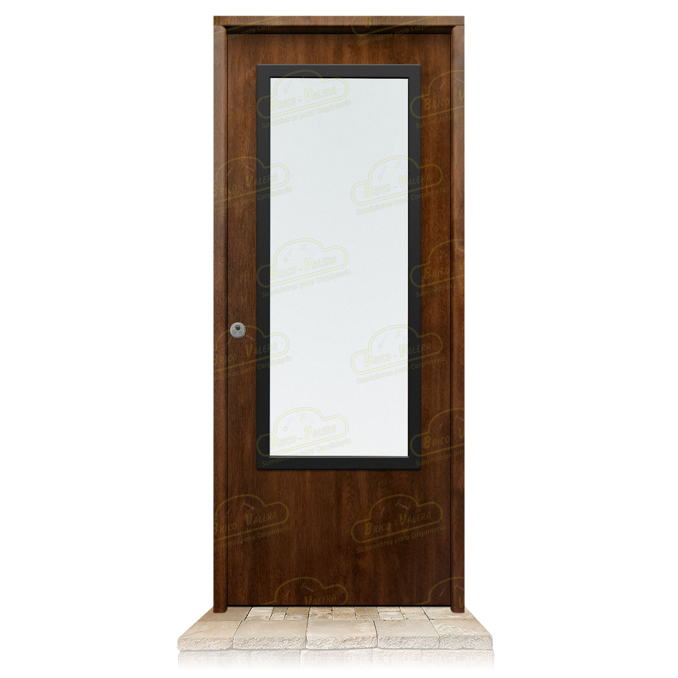 Puerta Galvanizada 1110-CR Cristal Una Cara Roble Viejo Saga 100