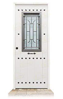 Puerta Galvanizada 1150 CL-CR-Reja / 1110 Cristal Blanca Saga 100