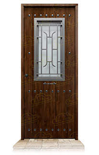 Puerta Galvanizada 1150 CL-CR-Reja / 1110 Cristal Roble Viejo Saga 100