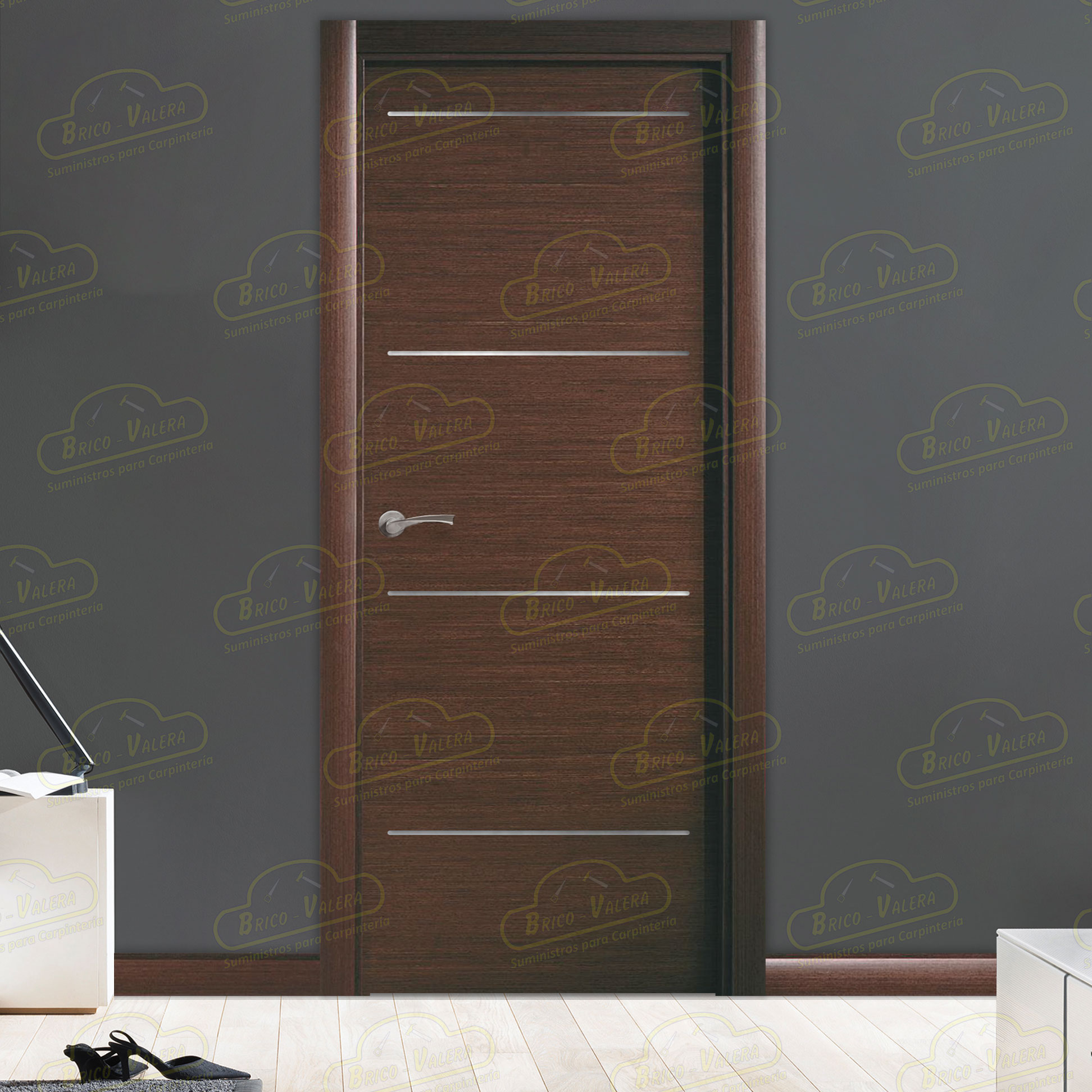 tonto guapo Pisoteando Puerta block Interior Lisa Moderna serie 9500 wengue aluminio