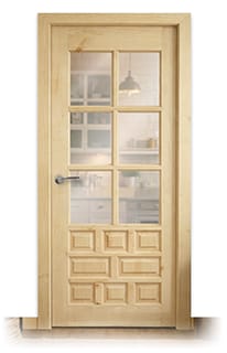 Puerta Castellana V6 Rústica de Interior de Madera en Crudo