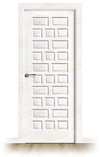 Puerta Castellana-R Rústica de Interior de Madera Lacada en Blanco