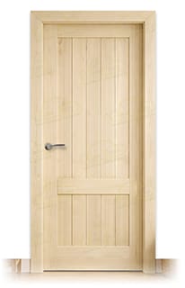 Puerta Cuenca-L Rústica de Interior de Madera en Crudo