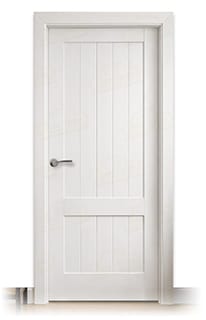 Puerta Cuenca-L Rústica de Interior de Madera Lacada en Blanco
