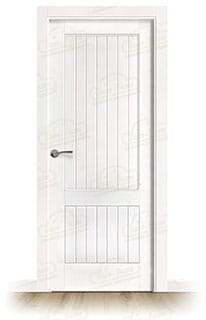 Puerta Cuenca-L Rústica de Interior de Madera Lacada en Blanco