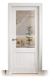 Puerta Cuenca-L ZV1 Rústica de Interior de Madera Lacada en Blanco