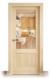 Puerta Cuenca-L ZV1 Rústica de Interior de Madera en Crudo