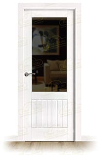 Puerta Cuenca-L ZV1 Rústica de Interior de Madera Lacada en Blanco