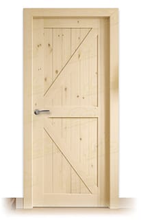 Puerta Gr001-L Rústica de Interior de Madera en Crudo