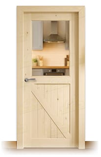 Puerta Gr001-L ZV1 Rústica de Interior de Madera en Crudo