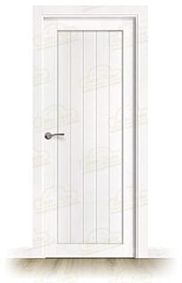 Puerta Gr005-L Rústica de Interior de Madera Lacada en Blanco