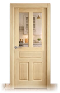 Puerta Málaga-L V2 Rústica de Interior de Madera en Crudo