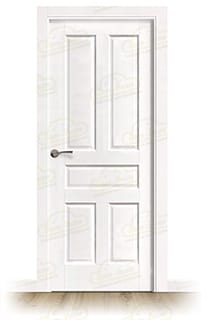 Puerta Malaga-R Rústica de Interior de Madera Lacada en Blanco