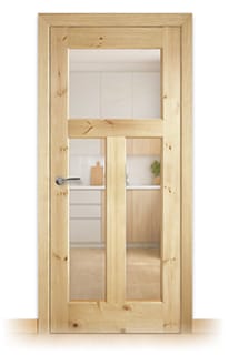 Puerta Mallorca-L V3 Rústica de Interior de Madera en Crudo