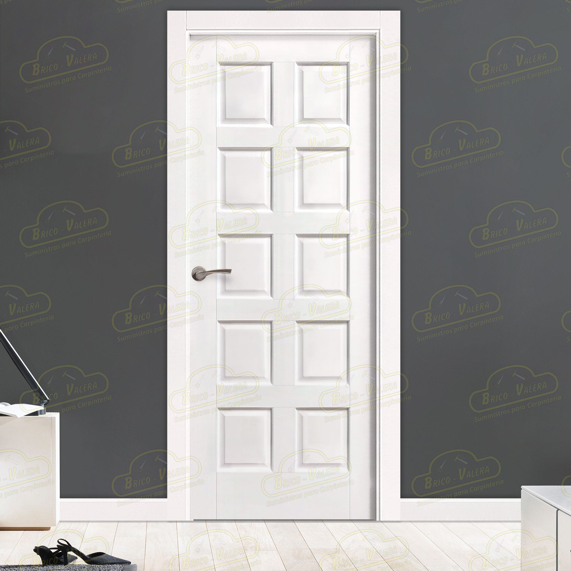 Puerta PM-02-R Rústica de Interior de Madera Lacada en Blanco