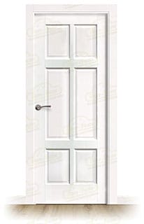 Puerta PM-1042-R Rústica de Interior de Madera Lacada en Blanco