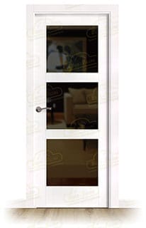 Puerta PM-1067-R V3 Rústica de Interior de Madera Lacada en Blanco