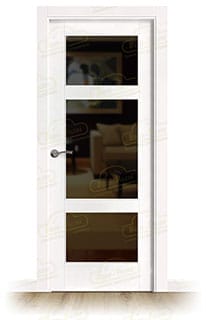 Puerta PM-1069-R V3 Rústica de Interior de Madera Lacada en Blanco