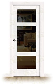 Puerta PM-1069-R V3 Rústica de Interior de Madera Lacada en Blanco