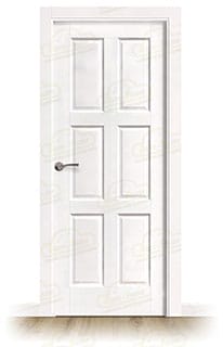 Puerta PM-1087-R Rústica de Interior de Madera Lacada en Blanco