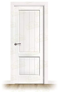 Puerta PM-1099-R Rústica de Interior de Madera Lacada en Blanco