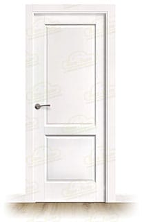 Puerta PM-1109-R Miel Rústica de Interior de Madera Lacada en Blanco