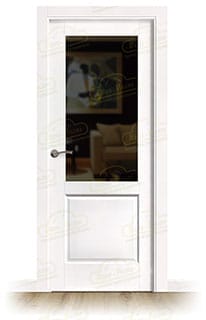 Puerta PM-1109-R Miel Rústica de Interior de Madera Lacada en Blanco