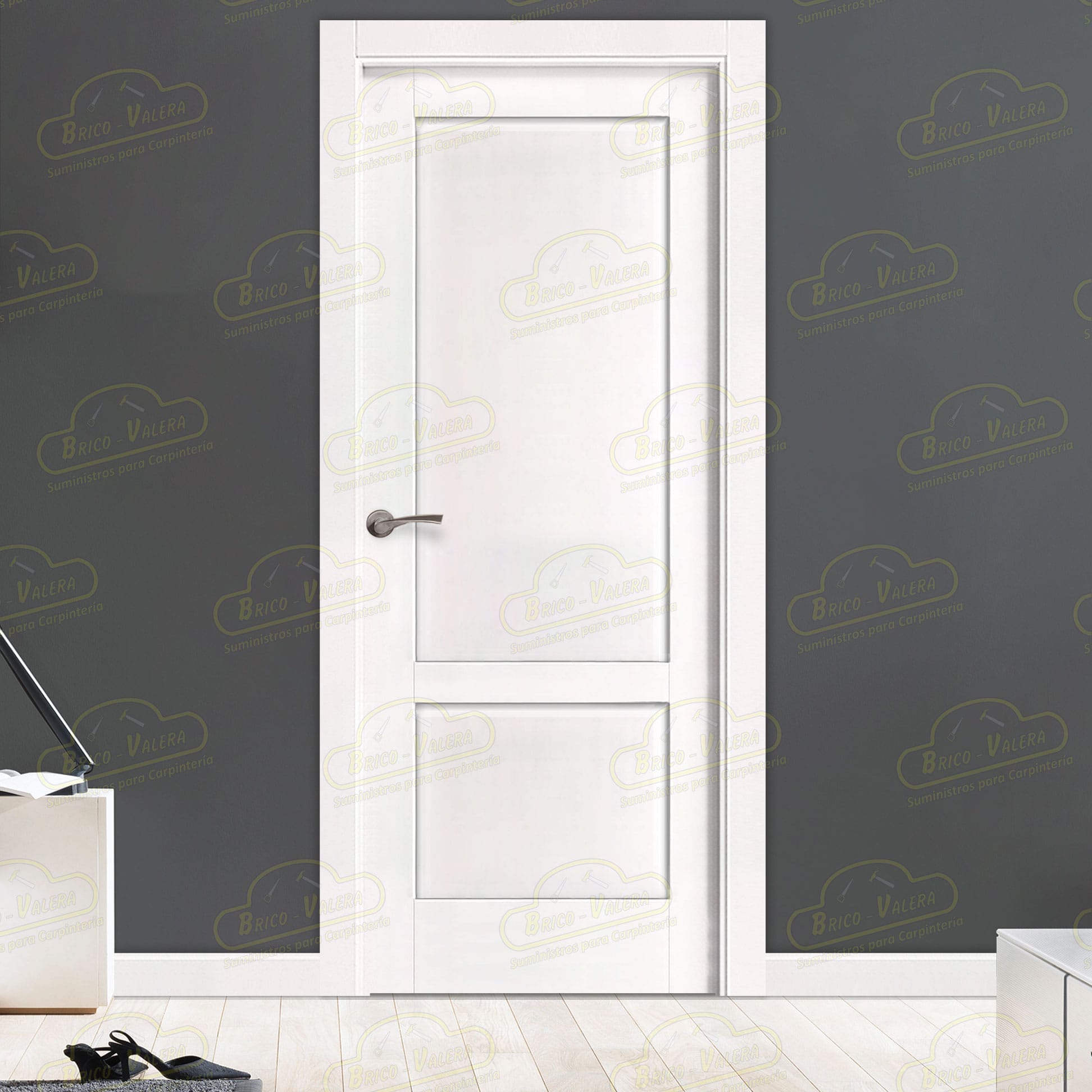 Puerta PM-120M-L ZV1 Rústica de Interior de Madera Lacada en Blanco
