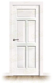 Puerta PM-401-R Rústica de Interior de Madera Lacada en Blanco