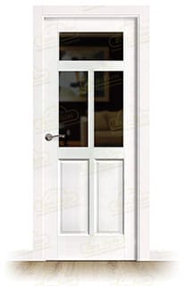 Puerta PM-401-R V3 Rústica de Interior de Madera Lacada en Blanco