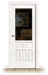 Puerta PM-890-R ZV1 Rústica de Interior de Madera Lacada en Blanco