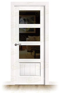 Puerta PM-9026-R V3 Rústica de Interior de Madera Lacada en Blanco
