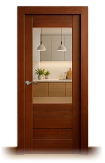 Puerta Romano-L ZV1 Rústica de Interior de Madera Teñida Nogal D-2915